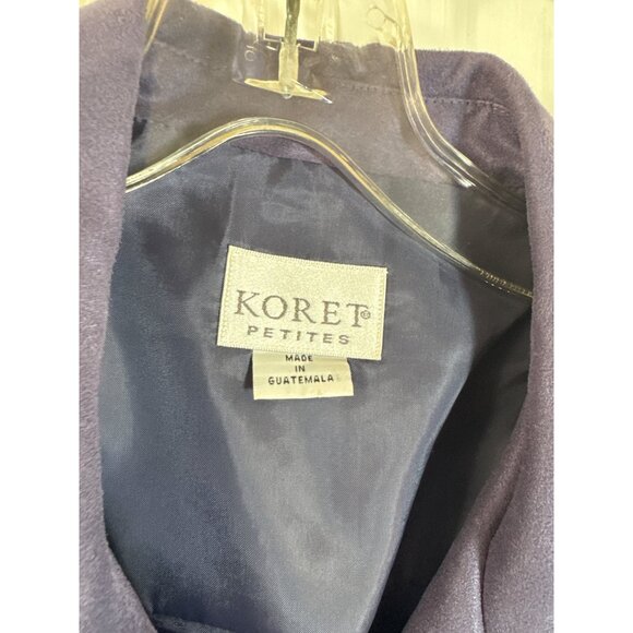 VTG Koret Petites Purple Button-Up Jacket Blazer 10 Faux Suede - Picture 2 of 7
